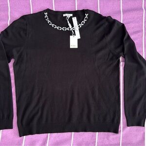Vila Milano, embellished, black sweater, XL, new with tags